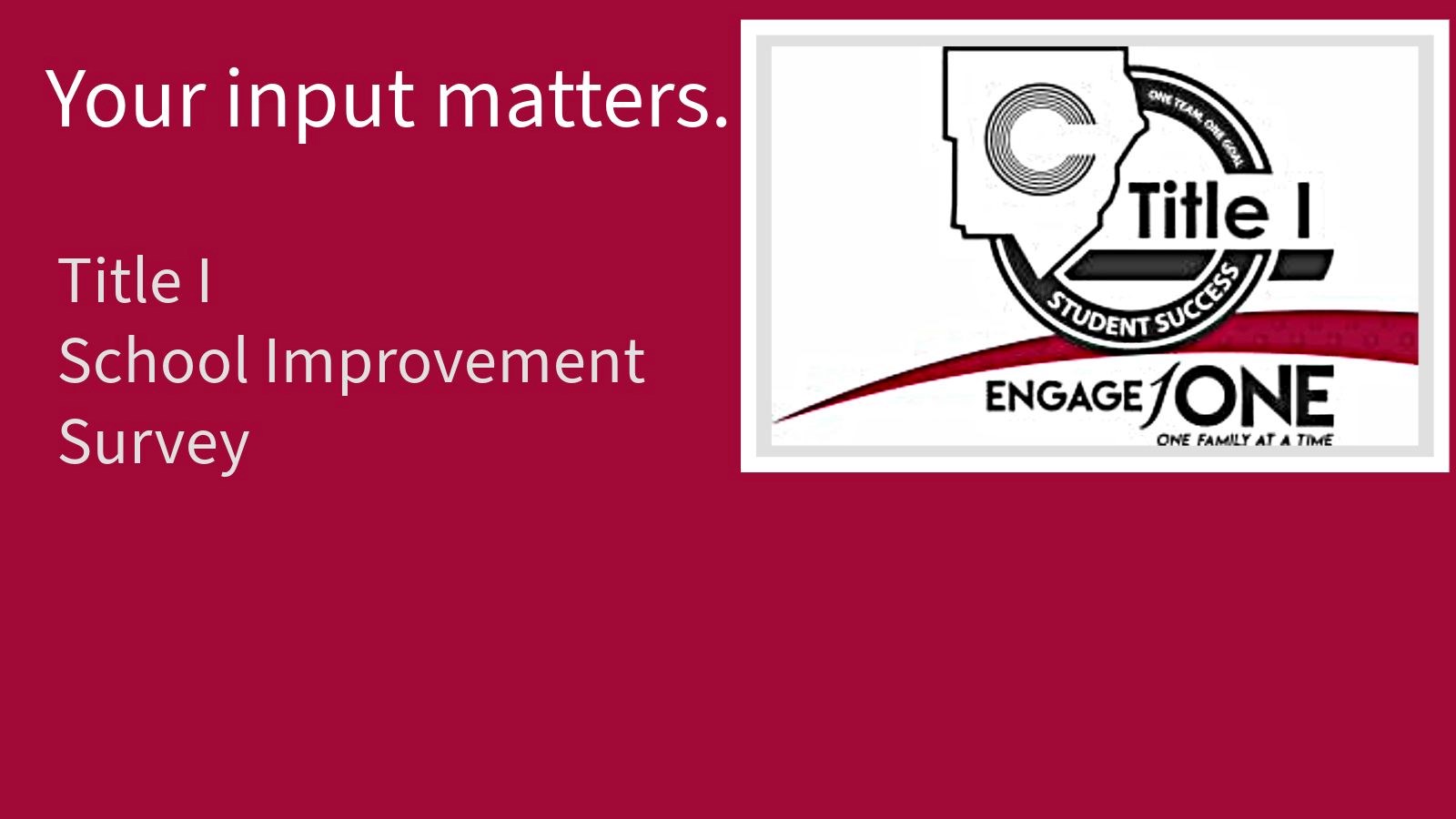 Title I Parent and Family Engagement Fall Input Survey for Hendricks